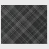 Graues und schwarzes Kariertes Tartan Wrapping Pap Geschenkpapier (Flach)