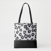 Graues und schwarzes Leopardenmuster mit Monogramm Tasche (Vorderseite)