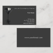 Graues und schwarzes Martini-Glas-Geschäft Visitenkarte (Vorne/Hinten)