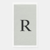 Graues und schwarzes Mit Monogramm Papierhandtuch Serviette (Vorderseite)