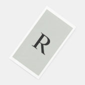 Graues und schwarzes Mit Monogramm Papierhandtuch Serviette (Ecke)