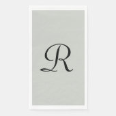 Graues und schwarzes Mit Monogramm Papierhandtuch Serviette (Vorderseite)