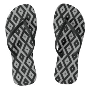 Graues und schwarzes Rautenmuster Badesandalen