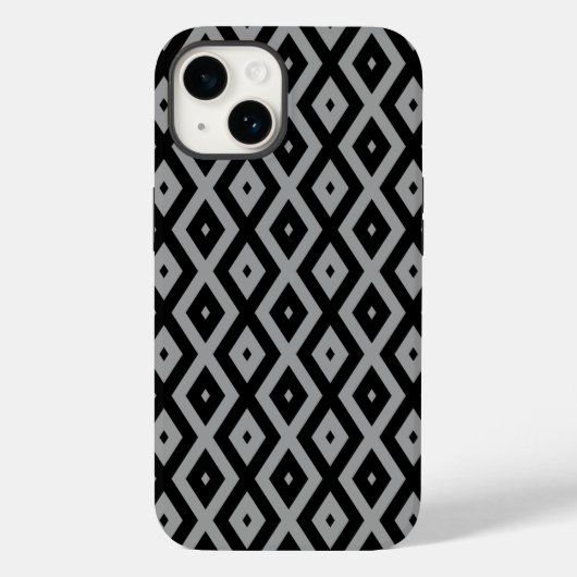 Graues und schwarzes Rautenmuster Case-Mate iPhone Hülle (Rückseite)