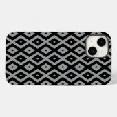 Graues und schwarzes Rautenmuster Case-Mate iPhone Hülle (Rückseite (Horizontal))