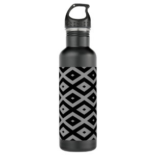 Graues und schwarzes Rautenmuster Edelstahlflasche