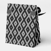 Graues und schwarzes Rautenmuster Geschenkschachtel (Rückseite)