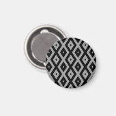 Graues und schwarzes Rautenmuster Magnet (Vorderseite/Rückseite)