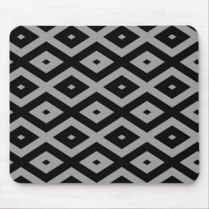 Graues und schwarzes Rautenmuster Mousepad