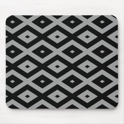 Graues und schwarzes Rautenmuster Mousepad (Vorne)