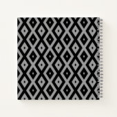 Graues und schwarzes Rautenmuster Notizblock (Rückseite)