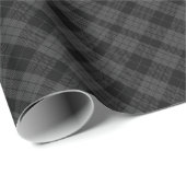 graues und schwarzes Tartan Wrapping Paper Geschenkpapier (Rolleneckpunkt)