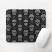 Graues und schwarzes Zuckerschädel-Muster Mousepad (Mit Mouse)