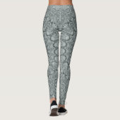 Graues und silberes Mandala-Muster Leggings (Rückseite)