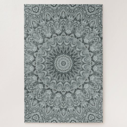Graues und silberes Mandala-Muster Puzzle (Vertikal)