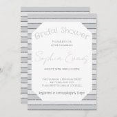 Graues und silberfarbenes Brautparty Einladung (Vorne/Hinten)