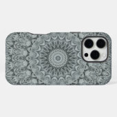 Graues und silbernes Mandala-Musterdesign iPhone Hülle (Rückseite (Horizontal))