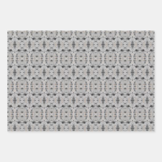 Graues und Taupe Hübsches Gemustertes Blatt Papier (Vorderseite 3)