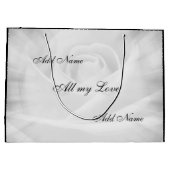 Graues und weißes Country-Chic-Gedicht Große Geschenktüte (Rückseite)