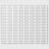 Graues und weißes Damaskus-Blumenmuster Geschenkpapier (Flach)