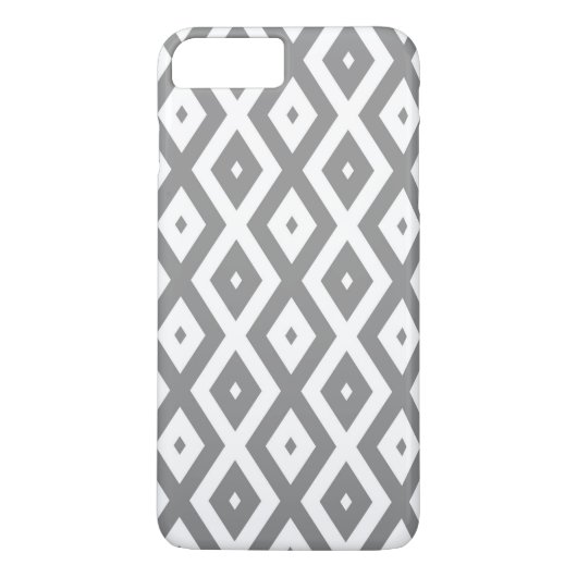 Graues und weißes Diamantmuster Case-Mate iPhone Hülle (Rückseite)