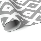 Graues und weißes Diamantmuster Geschenkpapier (Rolleneckpunkt)
