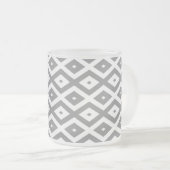 Graues und weißes Diamantmuster Mattglastasse (VorderseiteRechts)