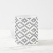 Graues und weißes Diamantmuster Mattglastasse (Vorderseite Links)