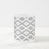 Graues und weißes Diamantmuster Mattglastasse (Mittel)