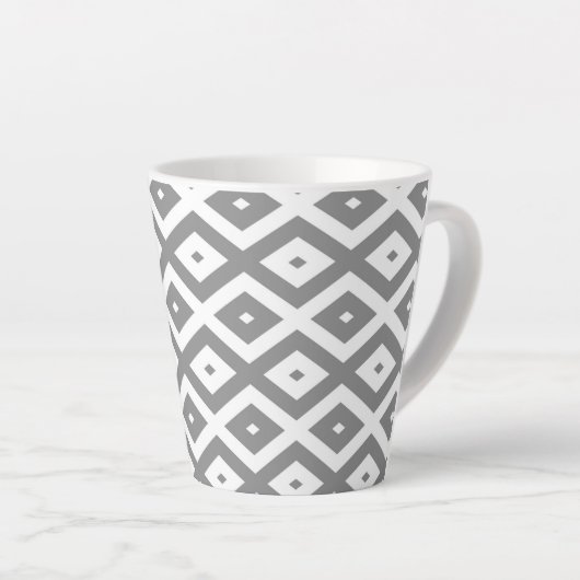 Graues und weißes Diamantmuster Milchtasse (Rechte Ecke)