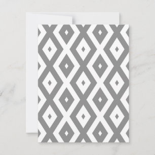 Graues und weißes Diamantmuster RSVP Karte