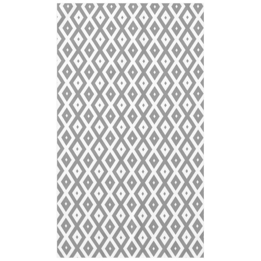 Graues und weißes Diamantmuster Tischdecke (Vorderseite)