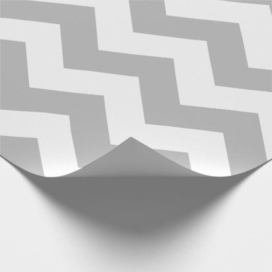 Graues und weißes Extra großes Zickzack Schleifpap Geschenkpapier (Ecke)