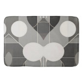 Graues und weißes geometrisches Design mit Schaltk Badematte (Vorderseite)