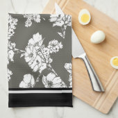 Graues und weißes Geschirrtuch (Viertel Falte)