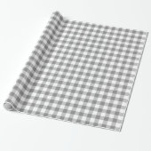 Graues und weißes Gingham-Karo-Muster Geschenkpapier (Ungerollt)