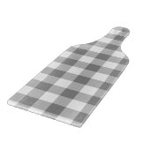 Graues und weißes Gingham-Karo-Muster Schneidebrett (Ecke)
