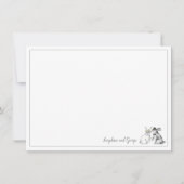 Graues und weißes Hasen Einladung (Vorderseite)