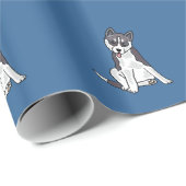Graues und weißes Husky-Packpapier Geschenkpapier (Rolleneckpunkt)