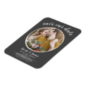 Graues und weißes, modernes Foto Save the Date Magnet (Linke Seite)