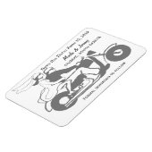 Graues und weißes Motorrad Save the Date Magnet (Linke Seite)