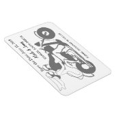 Graues und weißes Motorrad Save the Date Magnet (Rechte Seite)