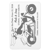 Graues und weißes Motorrad Save the Date Magnet (Vertikal)
