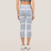 Graues und weißes Muster Capri Leggings (Rückseite)