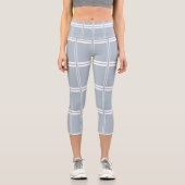 Graues und weißes Muster Capri Leggings (Vorderseite)