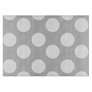 Graues und weißes Polka Dot Glas Cutting Board Schneidebrett