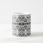 Graues und weißes Spitzenmuster Kaffeetasse (Mittel)