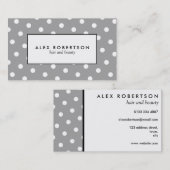 Graues und weißes Tupfenmuster Visitenkarte (Vorne/Hinten)
