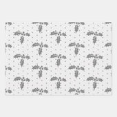 Graues und weißes Weihnachtswrapping Paper Geschenkpapier Set (Vorderseite 3)