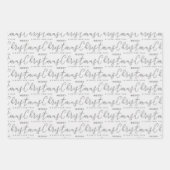 Graues und weißes Weihnachtswrapping Paper Geschenkpapier Set (Vorderseite 2)
